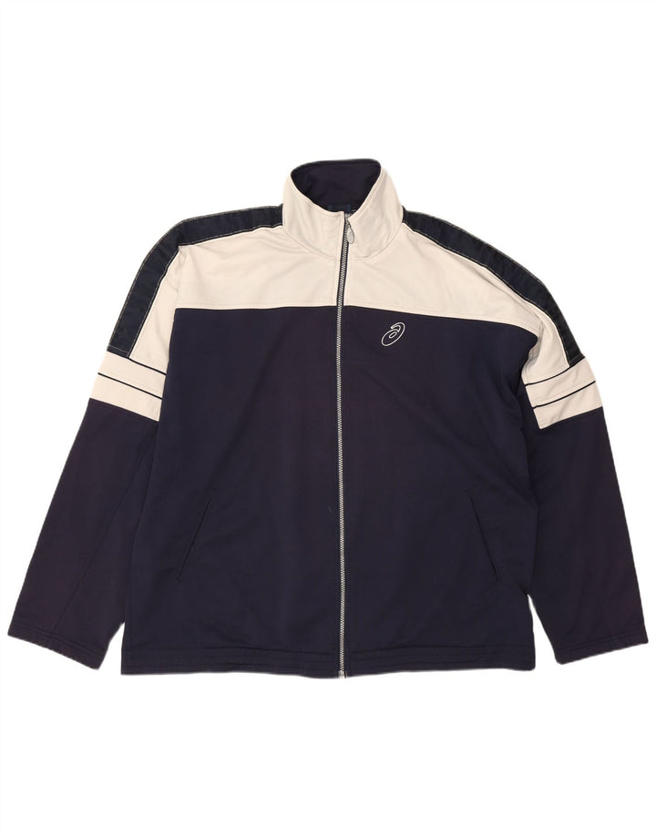 Asics Træningsdragt til mænd Top jakke 2XL Navy Blue Colourblock