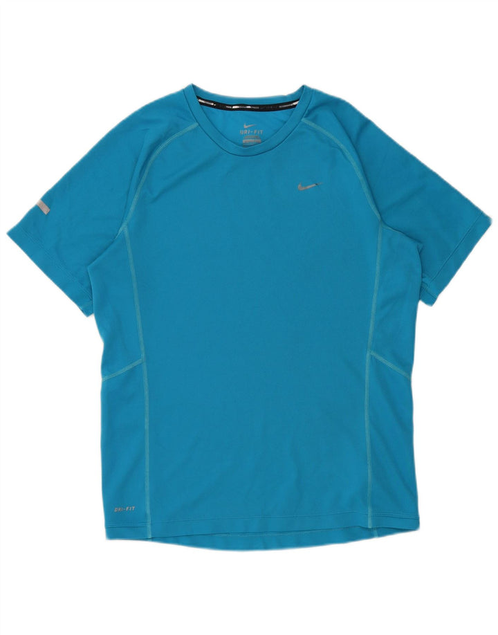 Nike herre Dri Fit T-shirt top lille blå polyester