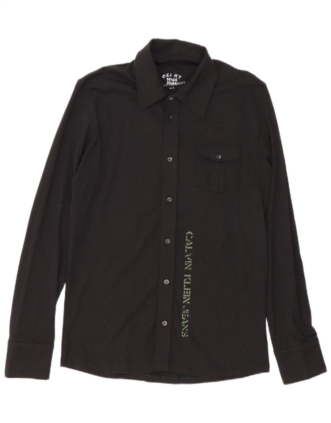 Calvin Klein Jeans Herre grafisk skjorte XL sort bomuld