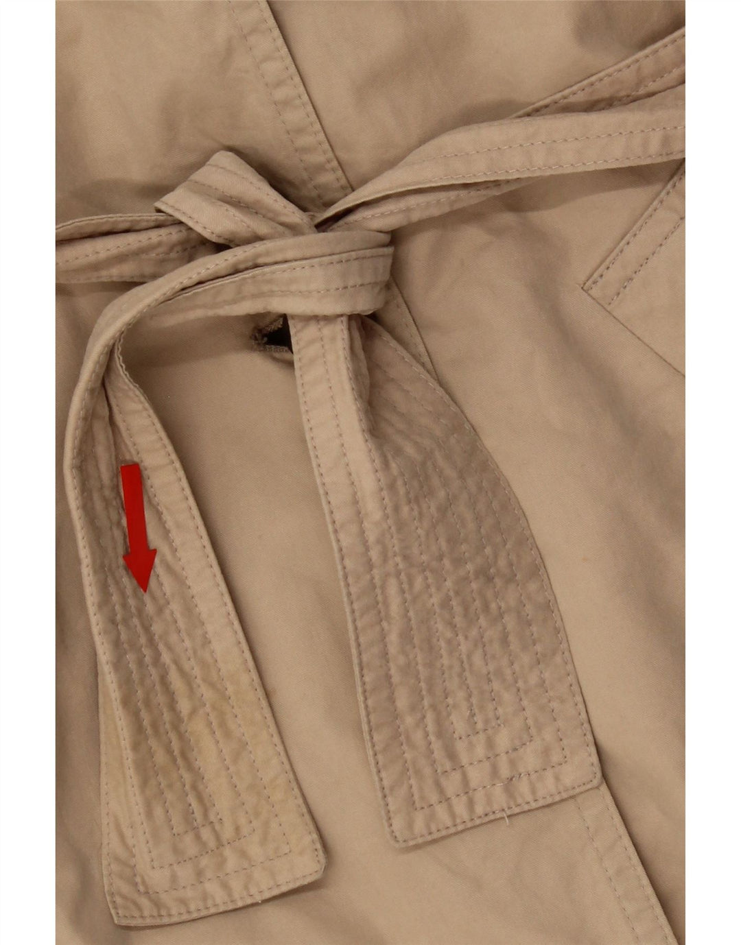 Vintage Dame Weekend Oversized Trench Coat UK 8 Lille Beige Bomuld