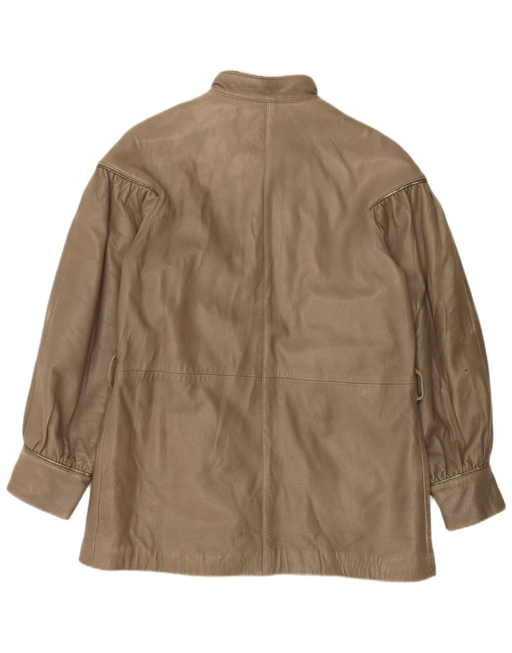 Vintage læderjakke til kvinder IT 44 Medium Khaki Læder