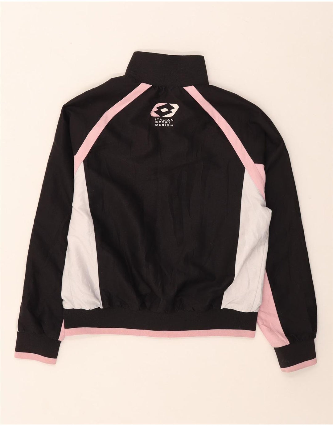 Lotto Dame grafisk træningsdragt Top Jacket UK 10 Small Black Colourblock