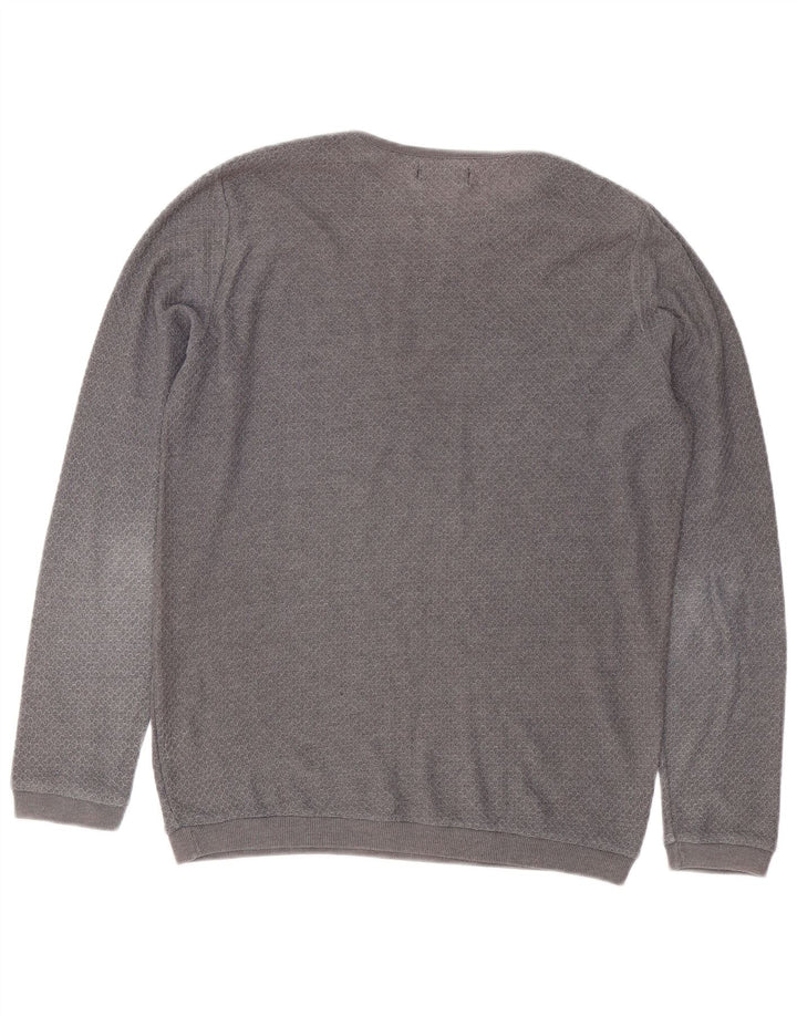 Zara Herre Boat Neck Jumper Sweater Lille Grå