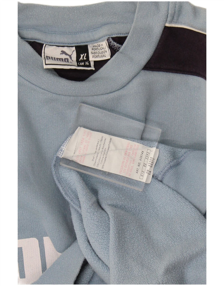 Puma Herre grafisk sweatshirt Jumper XL Blå Colourblock Bomuld