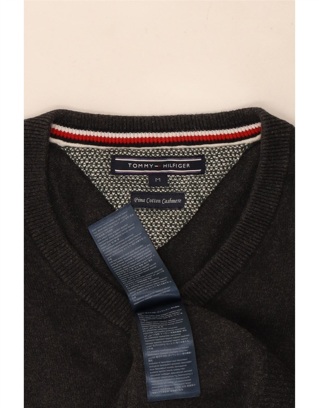 Tommy Hilfiger Herre V-hals sweater Medium Grå Bomuld