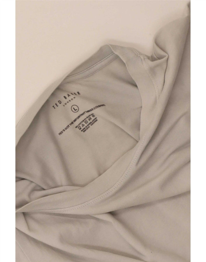 Ted Baker Herre T-Shirt Top Stor Grå Bomuld