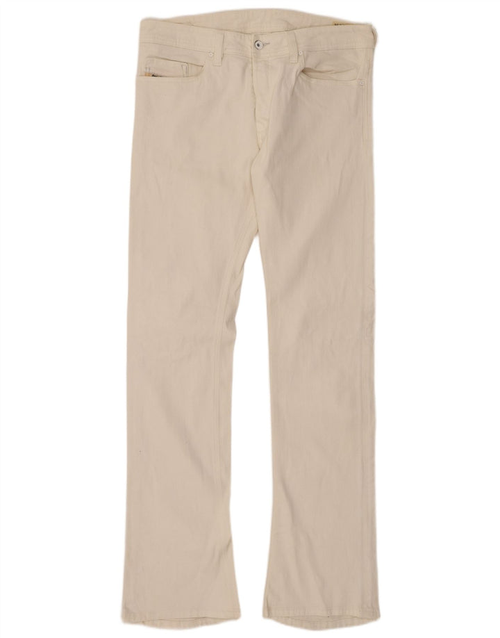 DIESEL Dame Trouleg Bootcut Jeans W32 L34 Hvid Bomuld