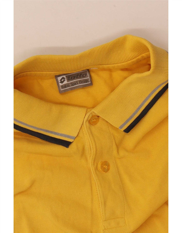 Lotto Herre Polo Shirt Medium Gul Stribet