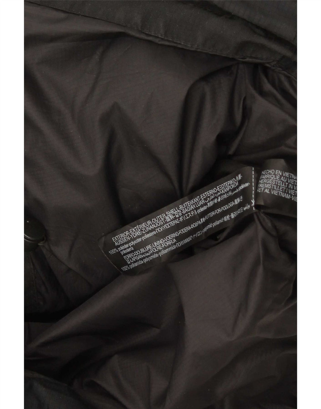 Zara Herre hættepolstret jakke UK 38 Medium Sort Polyester