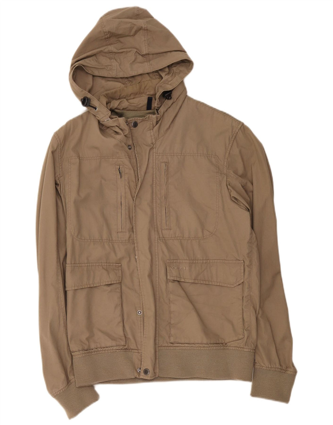 Geox Herre Hooded Utility Jacket UK 36 Small Beige Bomuld