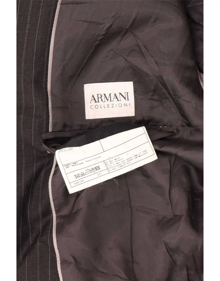 Armani Collezioni Herre 2-knaps blazerjakke IT 52 XL Grå nålestribet uld