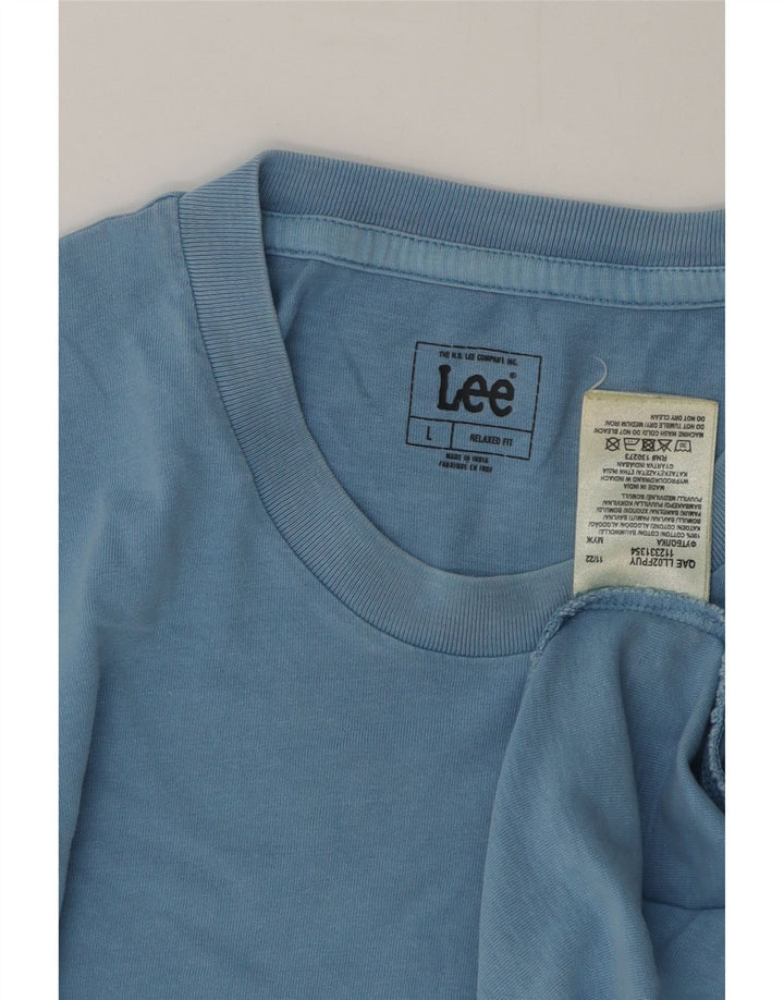 Lee Herre Relaxed Fit T-Shirt Top Stor Blå Bomuld