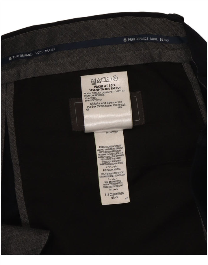 Marks & Spencer Herre Pegged Regular Fit Suit Bukser W34 L33 Marineblå