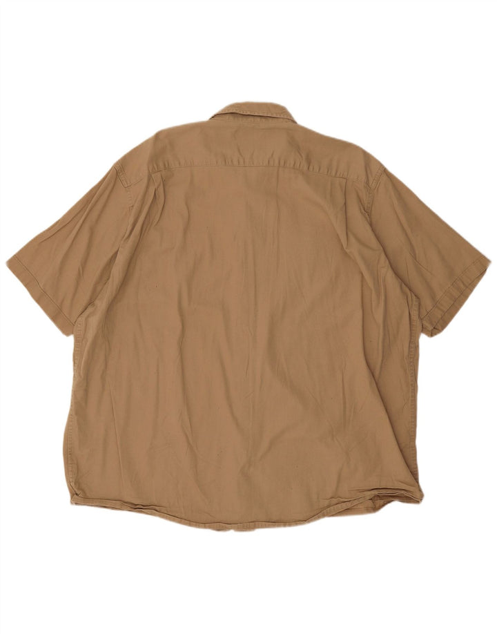 Wrangler kortærmet herreskjorte 2XL beige bomuld