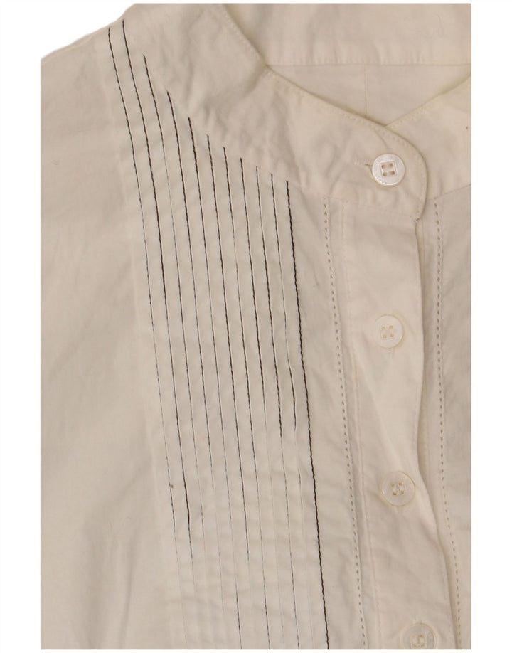 Karen Millen Dame bluse Top UK 12 Medium White Paisley Cotton