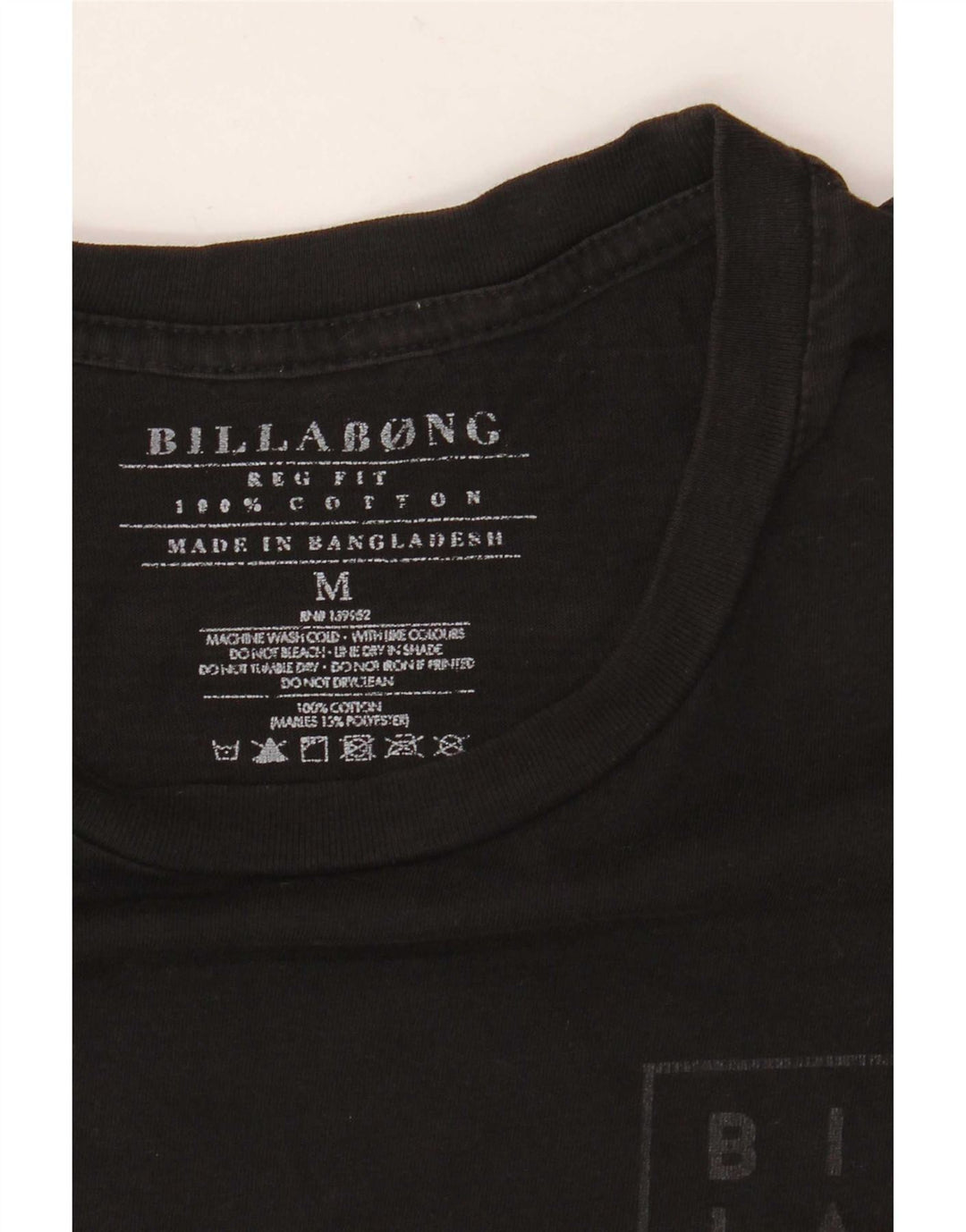 Billabong Herre Regular Fit Grafisk T-shirt Top Medium Sort Bomuld