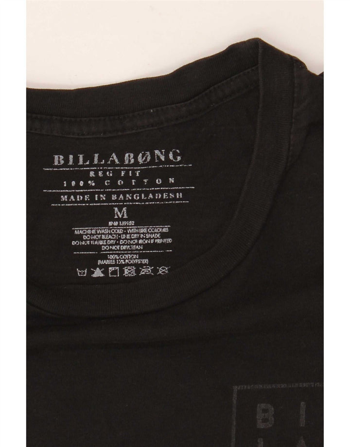 Billabong Herre Regular Fit Grafisk T-shirt Top Medium Sort Bomuld