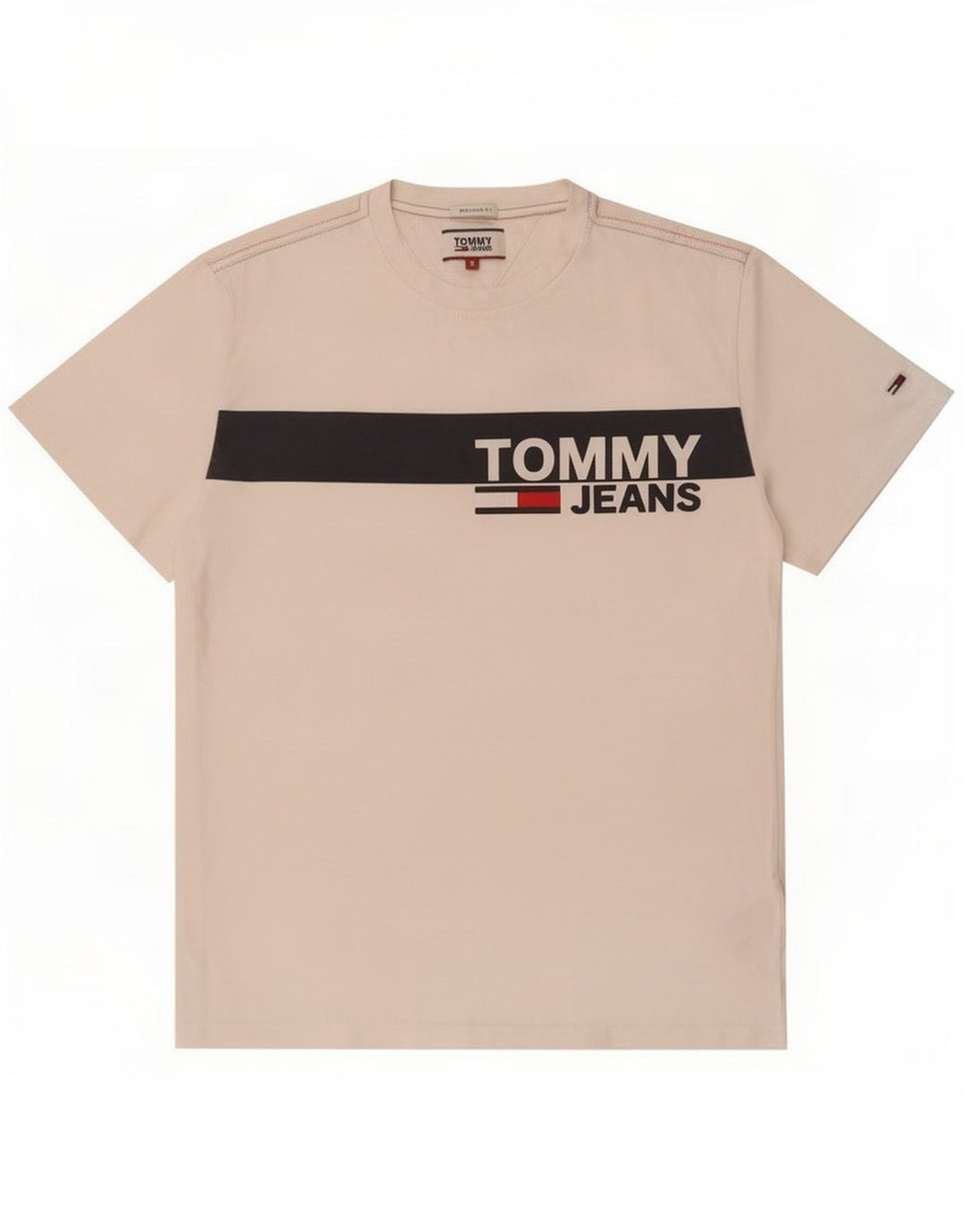 Tommy Hilfiger Herre Regular Fit Grafisk T-shirt Top Lille hvid Colourblock