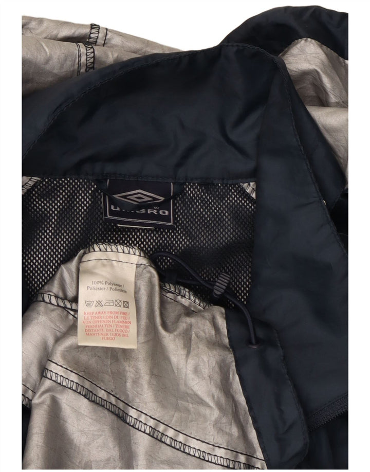 Umbro Regnjakke med hætte til mænd UK 36 Small Navy Blue Polyester