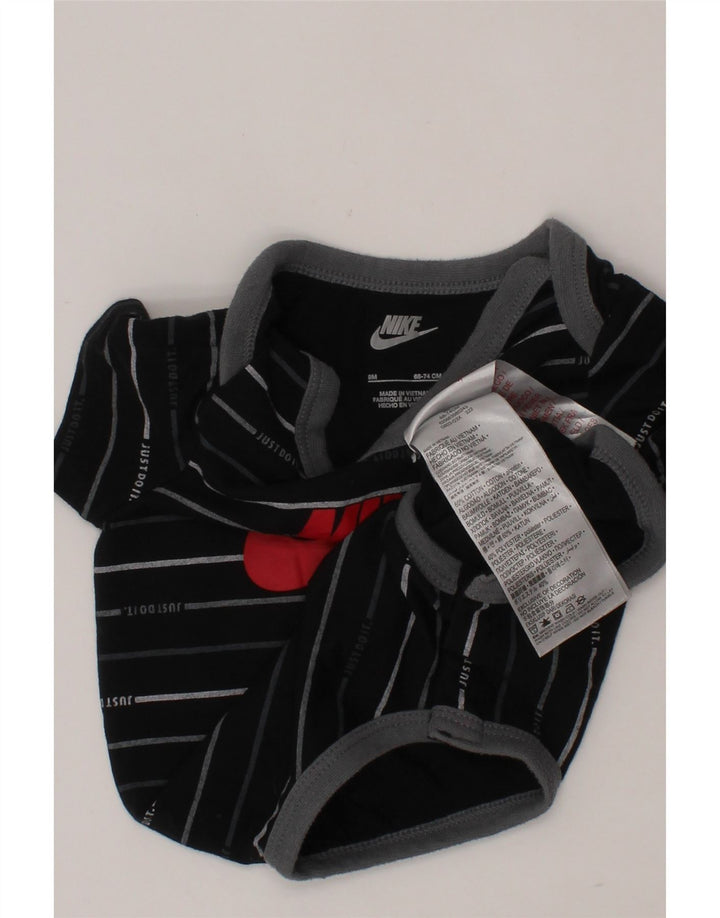 NIKE Baby Boys grafisk bodysuit 6-9 måneder sort stribet bomuld