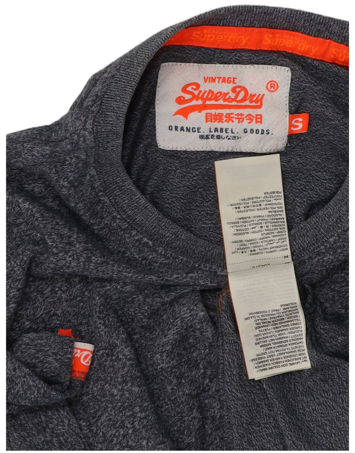 Superdry T-shirt top til mænd, lille marineblå flækket bomuld