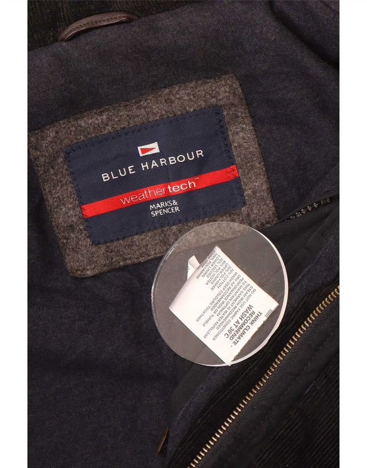 Marks & Spencer Herre Blue Harbor Hooded Utility Jacket UK 40 Large Black