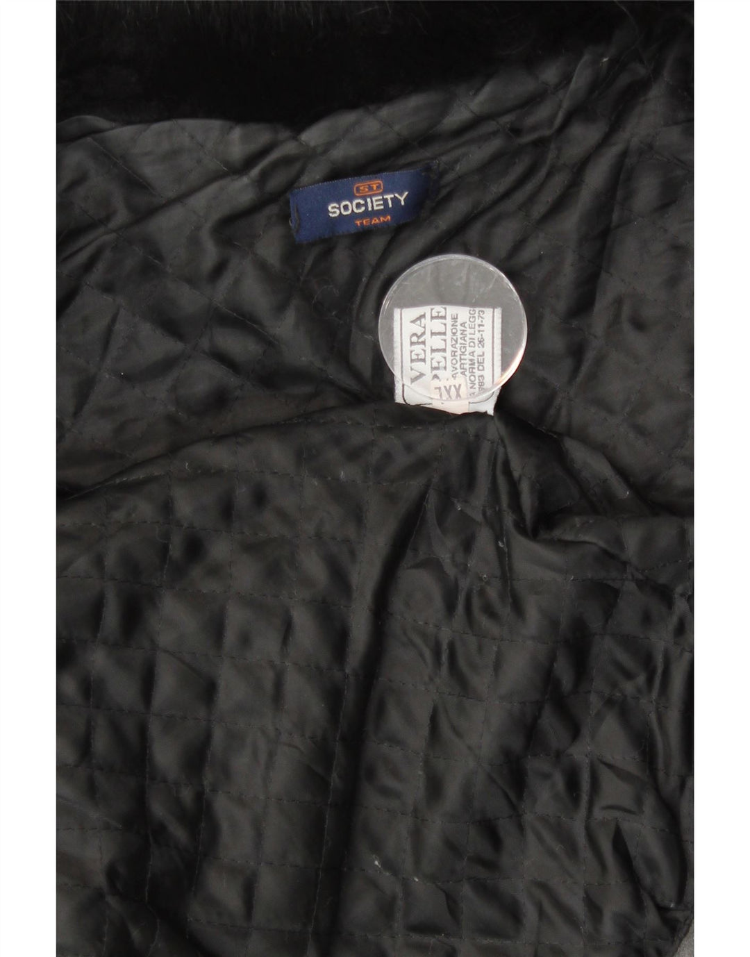 Society Dame Læderjakke UK 20 2XL Sort Læder