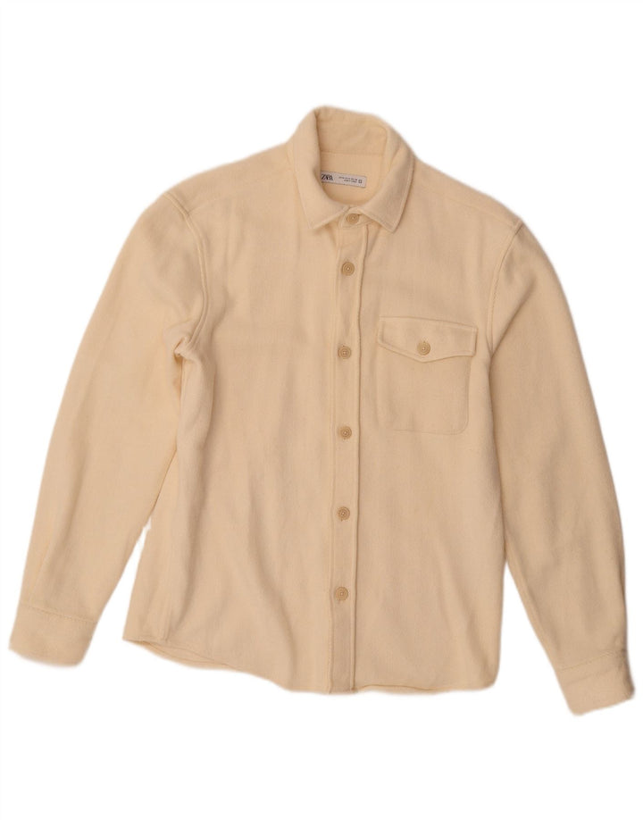 Zara Herre Overshirt Flanellskjorte Medium Beige Polyester