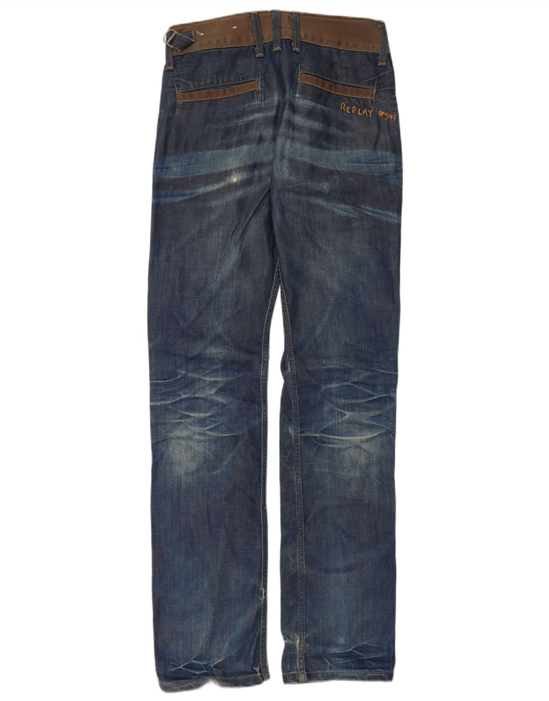 Replay Herre Distressed Slim Jeans W28 L34 Blå Bomuld