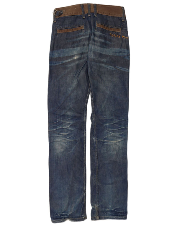 Replay Herre Distressed Slim Jeans W28 L34 Blå Bomuld
