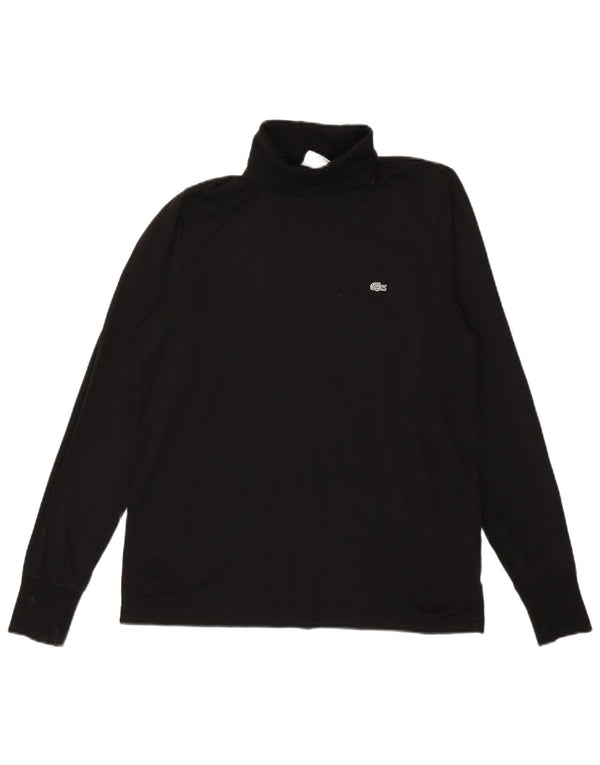 Lacoste Mens Regular Fit Top Long Sleeve Size 4 Medium Black Cotton