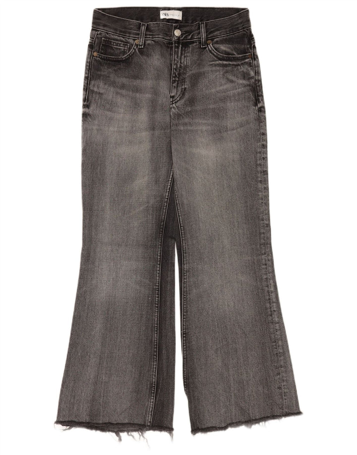 Zara Dame Flared Jeans EU 36 XS W26 L30 Grå