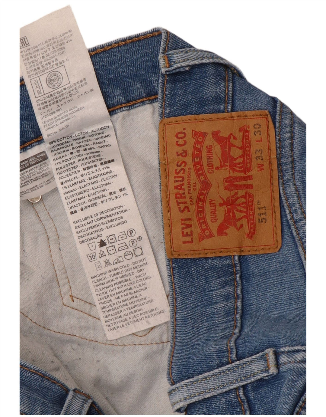 Levi's Herre 511 Slim Jeans W33 L30 Blå Bomuld