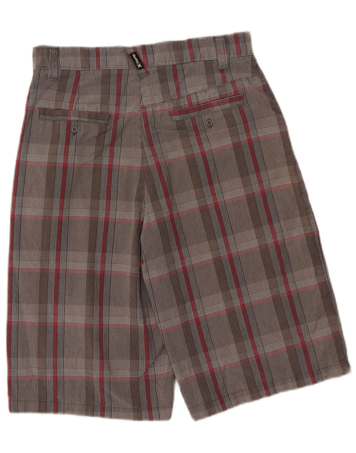 Hurley Boys Chino Shorts 13-14 år W27 Grå ternet bomuld