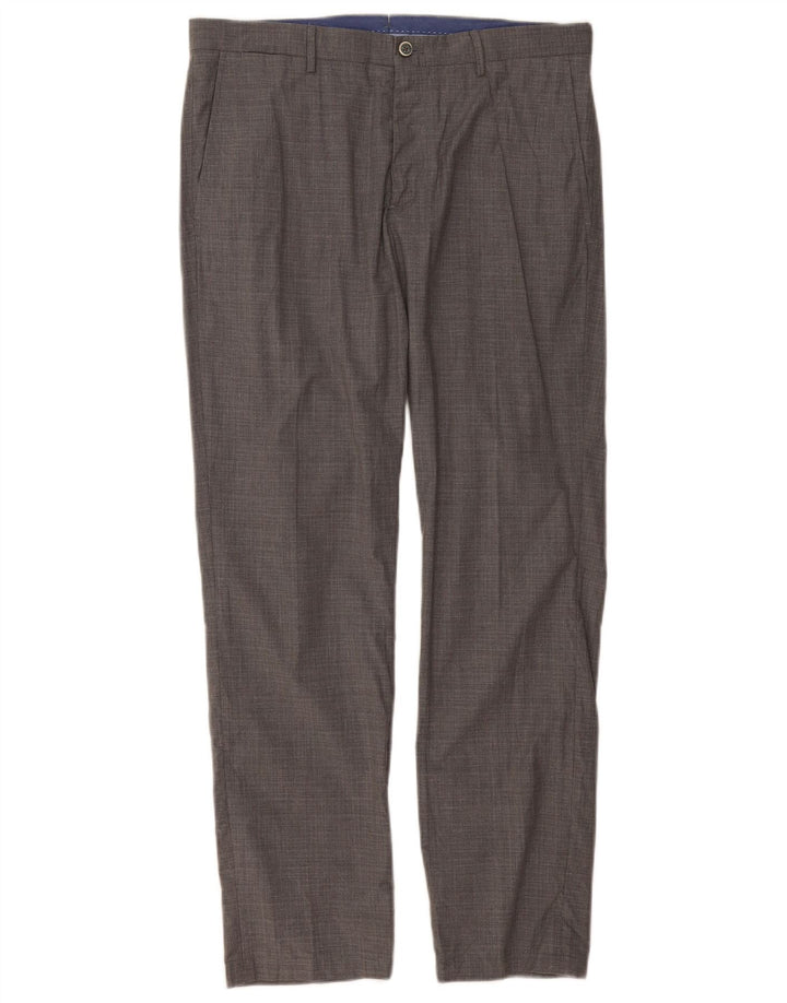 MASSIMO DUTTI Mens Slim Fit Suit Trousers EU 40 Medium W31 L30 Grey Cotton