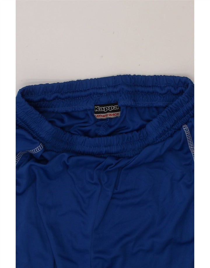 KAPPA Boys Graphic Sport Shorts 13-14 Years  Blue Polyester Vintage Kappa and Second-Hand Kappa from Messina Hembry 
