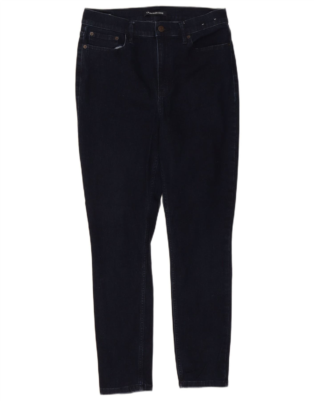 CALVIN KLEIN Dame Højtaljede Skinny Jeans US 12 Large W31 L26 Marineblå