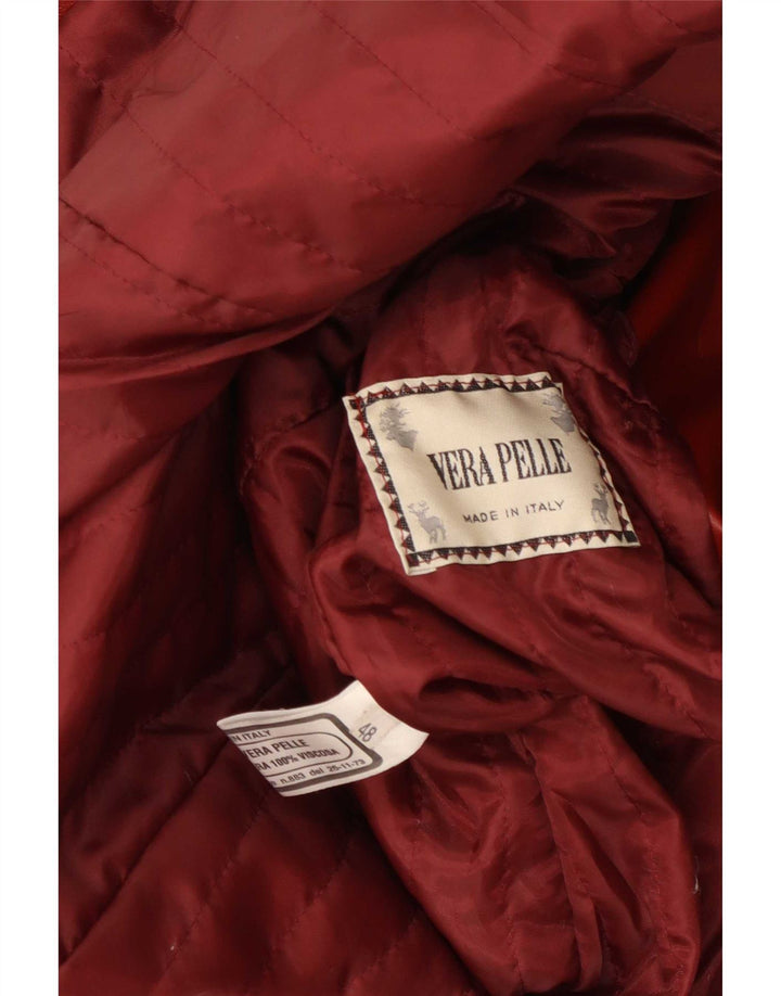 Vintage læderfrakke til kvinder IT 48 XL rødbrun