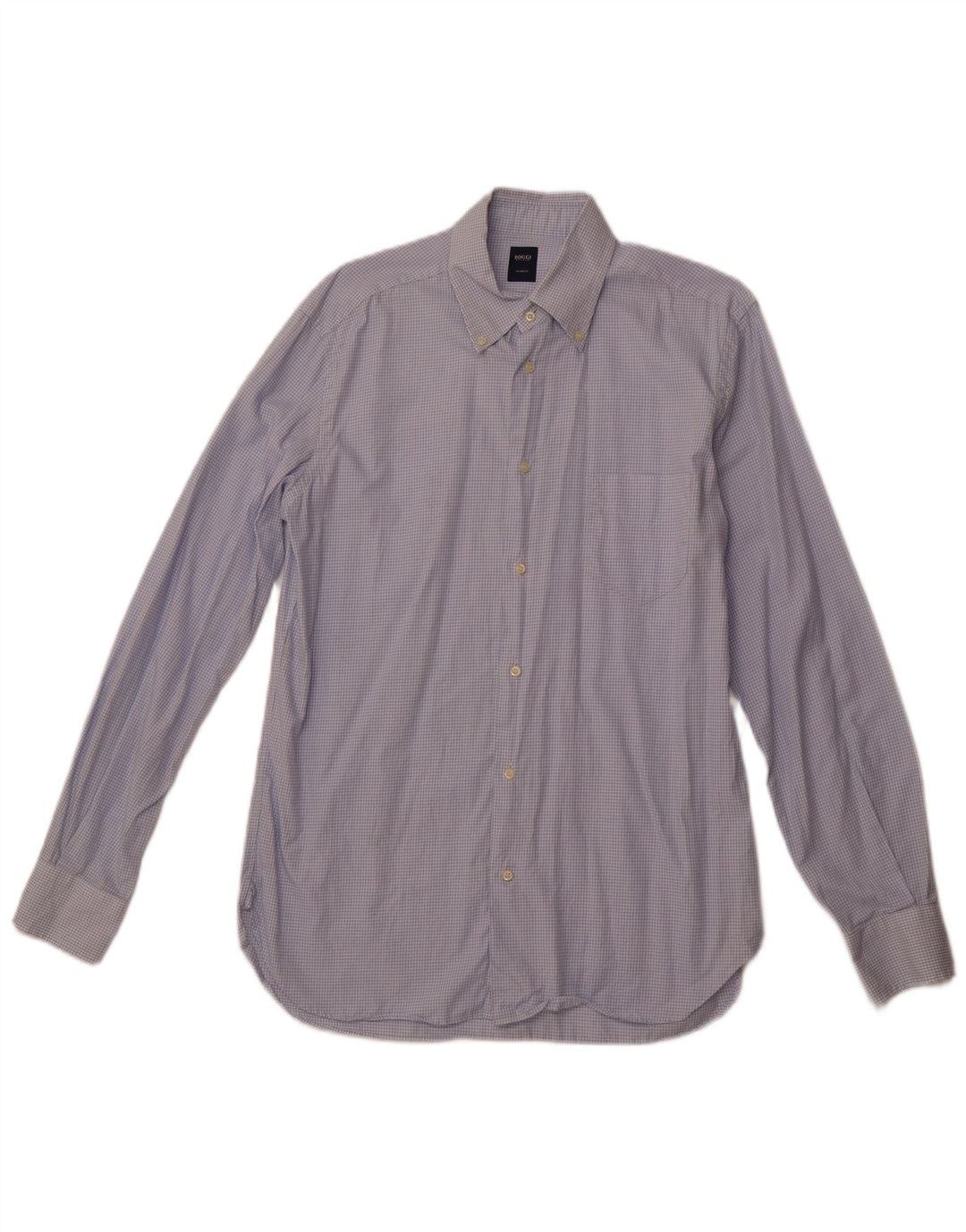BOGGI herre skræddersyet pasform skjorte str. 40 15 3/4 Medium Blue Check