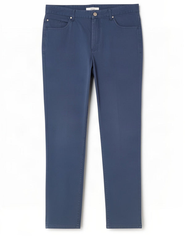 Zara Mens Skinny Casual Trousers EU 46 XL W36 L30 Blue Cotton