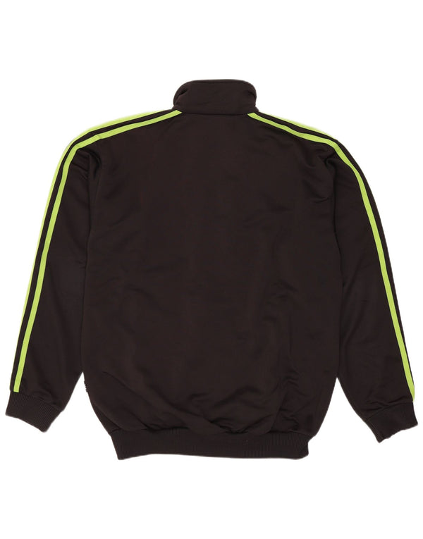 Adidas Boys Tracksuit Top Jacket 14-15 Years Black Polyester