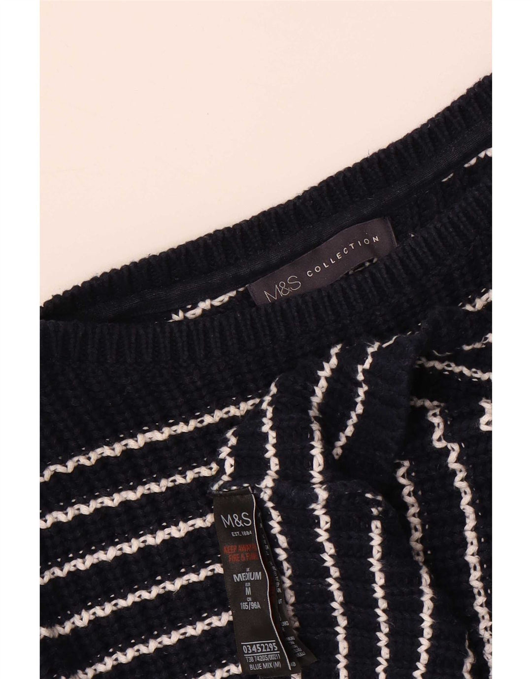 Marks & Spencer Dame Boat Neck Jumper Sweater UK 14 Medium Navy Blue