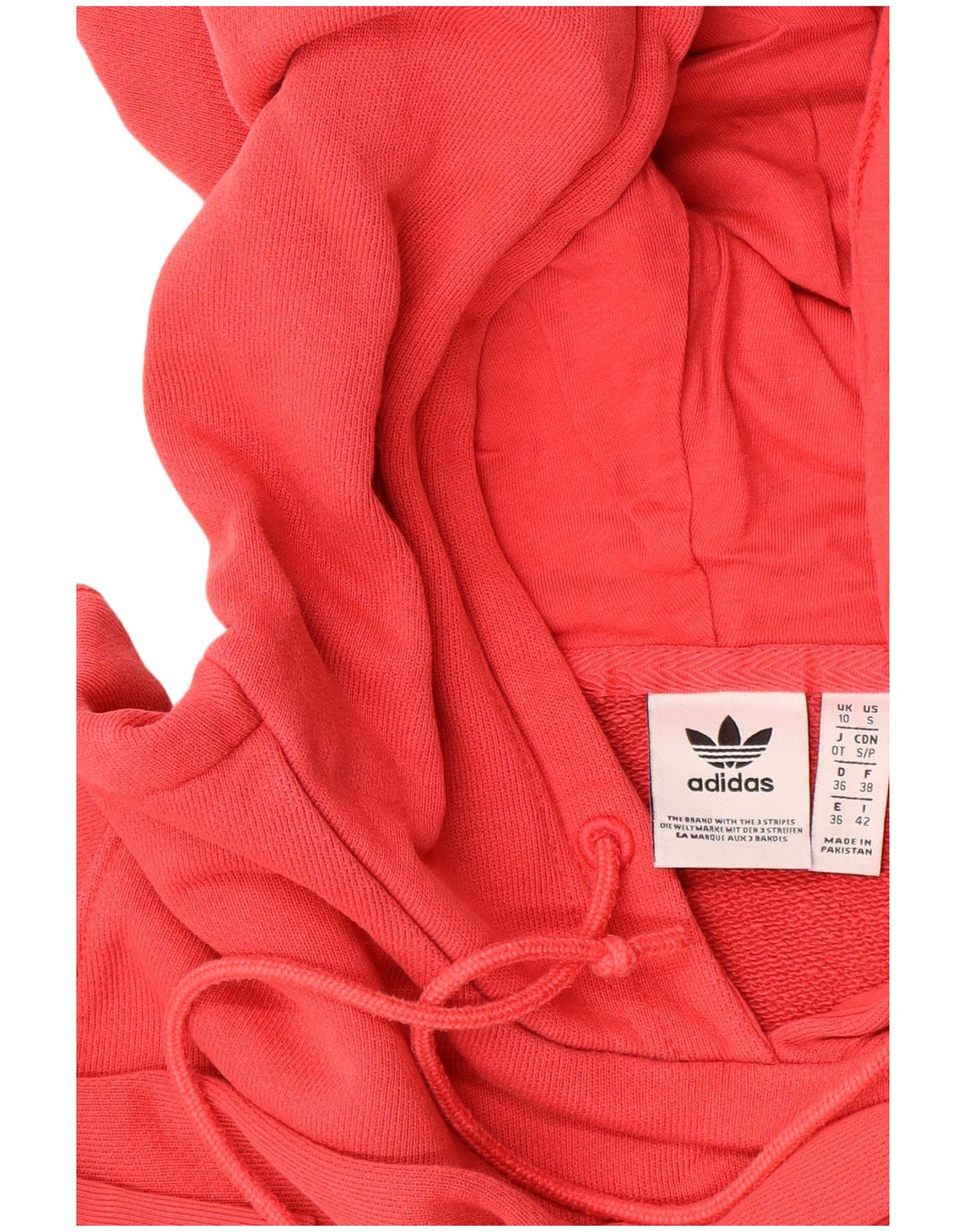 ADIDAS Womens Oversized Graphic Hoodie Jumper UK 10 Small Red