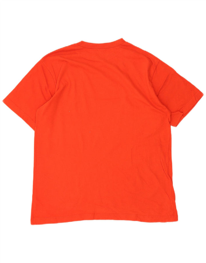Benetton Herre grafisk T-shirt Top Lille Orange Bomuld