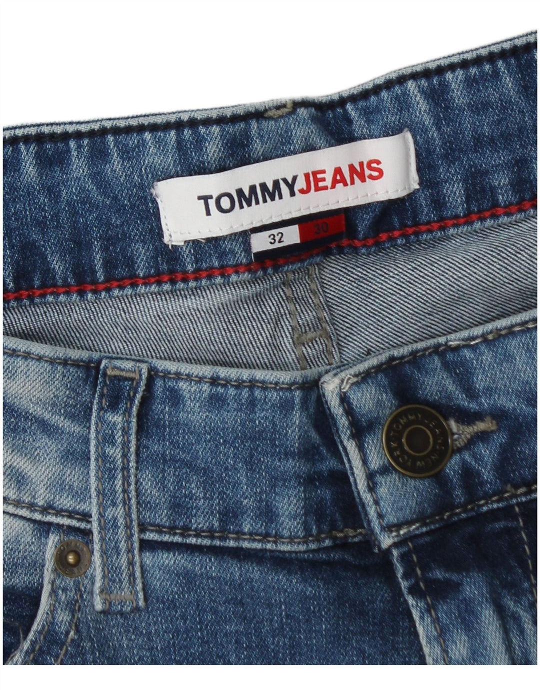 Tommy Hilfiger Herre Straight Jeans W32 L30 Blå Bomuld