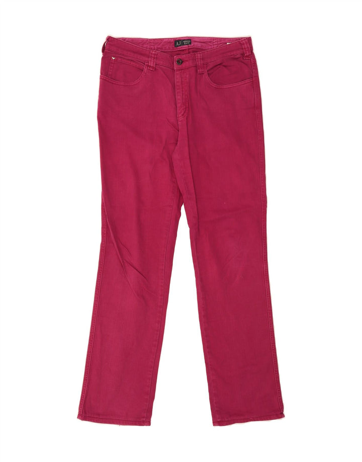 ARMANI Womens Straight Jeans W31 L31 Purple Cotton Vintage Armani and Second-Hand Armani from Messina Hembry 