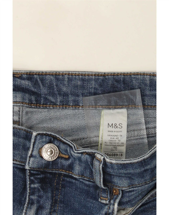 Marks & Spencer Dame Distressed Straight Jeans UK 14 Large W34 L30 Blue