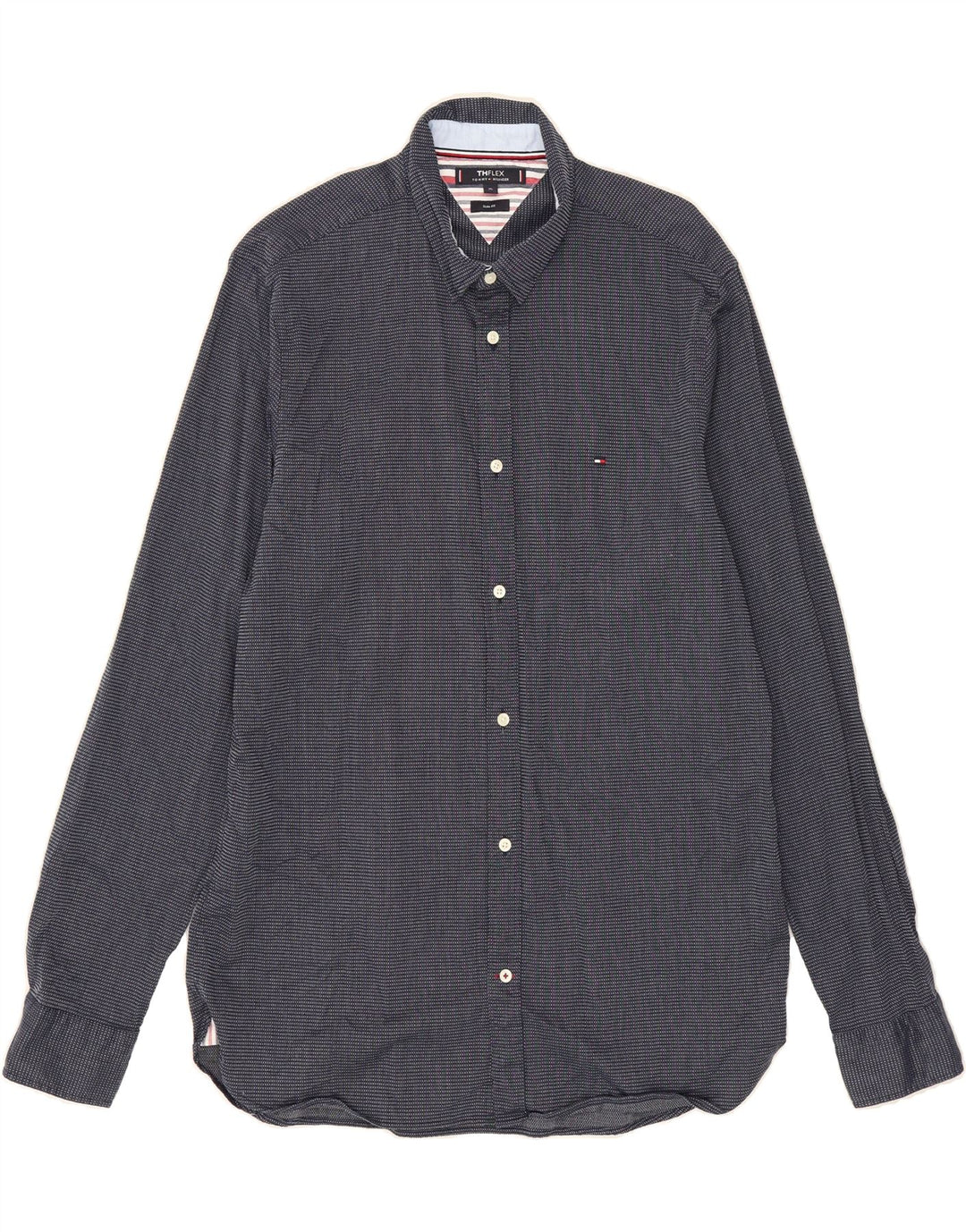 TOMMY HILFIGER Mens Slim Fit Shirt Medium Blue Check Cotton Vintage Tommy Hilfiger and Second-Hand Tommy Hilfiger from Messina Hembry 
