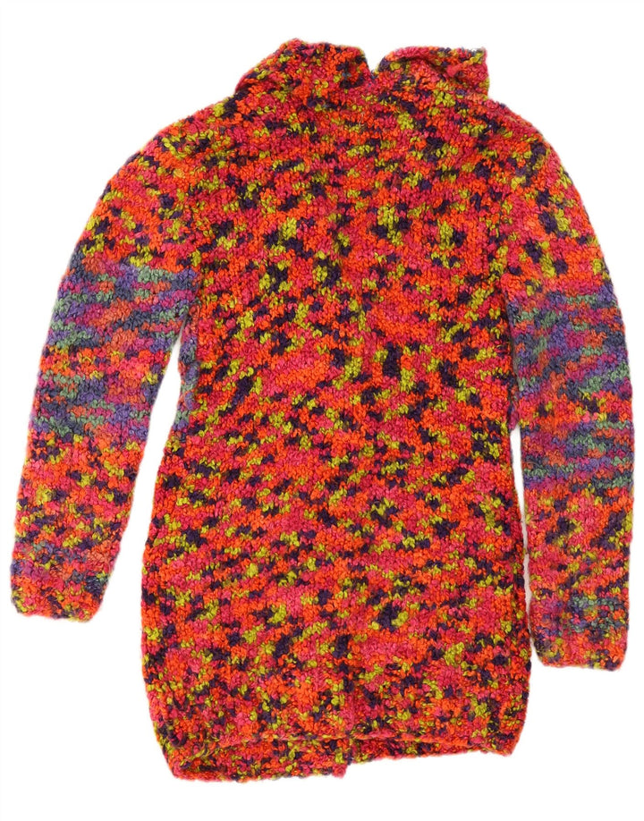 Vintage Dame Longline Cardigan Sweater UK 8 Small Multicolored Flecked