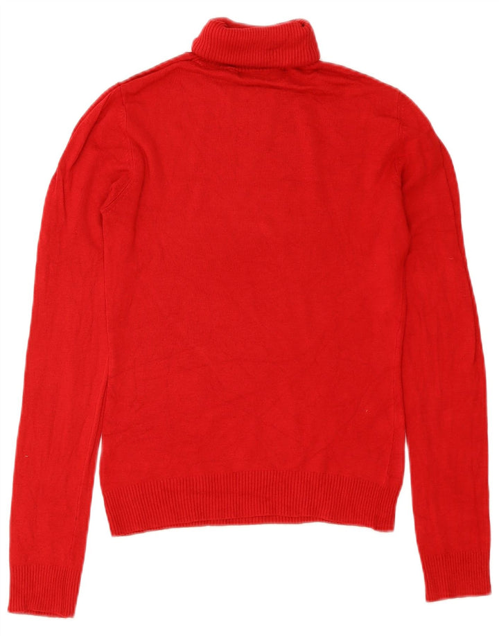 Zara Dame Rullehals Sweater UK 10 Lille Rød